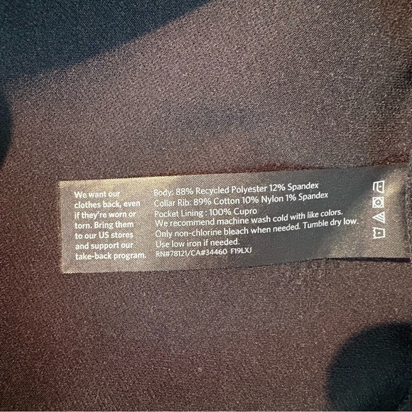 Eileen Fisher Long Flight Jacket in black with a two-way zip closure M - Picture 12 of 12